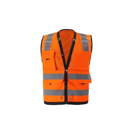 2W INTERNATIONAL Orange High Viz Surveyors Vest, 2X-Large, Class 2 SURV322C-2 2XL